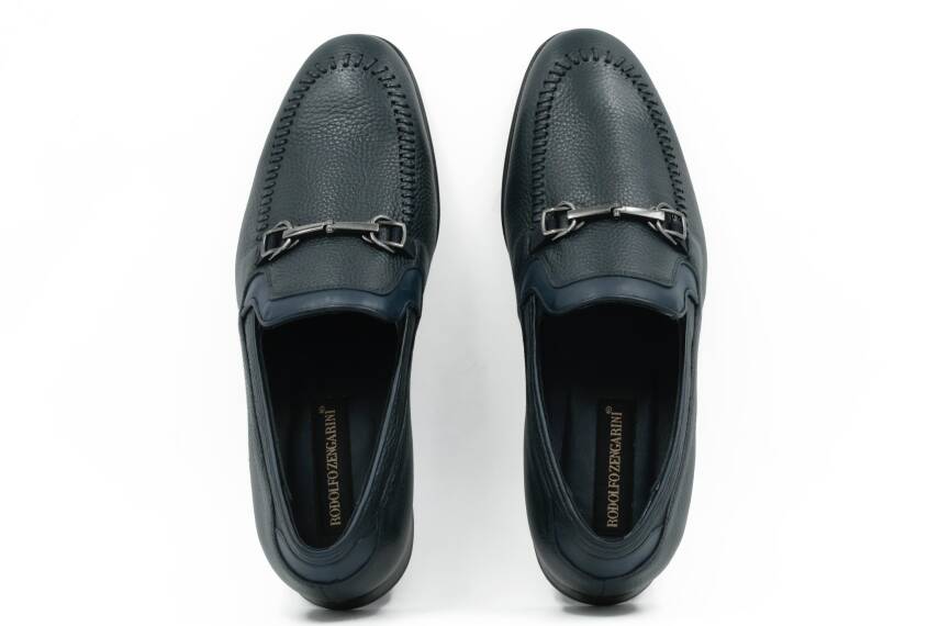 Hakiki Floter Deri Kauçuk Enjeksiyon Kösele Taban Toka Detaylı Mokasen Erkek Ayakkabı - 5