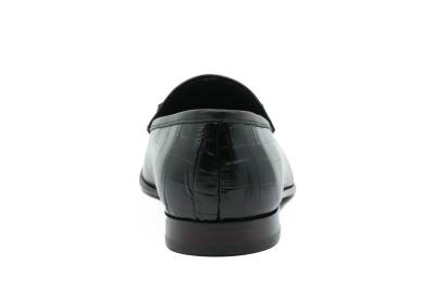 Hakiki Kroko Baskı Deri Kauçuk Enjeksiyon Kösele Taban Erkek Ayakkabı - Tuna K4602 - 9