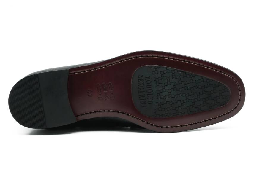 Hakiki Kroko Baskı Deri Kauçuk Enjeksiyon Kösele Taban Erkek Ayakkabı - Tuna K4602 - 10