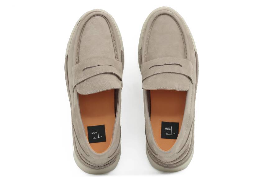 Hakiki Nubuk Deri EVA Taban Loafer Erkek Ayakkabı - 4