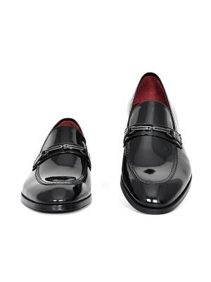 Hakiki Rugan Deri Kösele Taban Toka Detaylı Mokasen Klasik Erkek Ayakkabı - 9