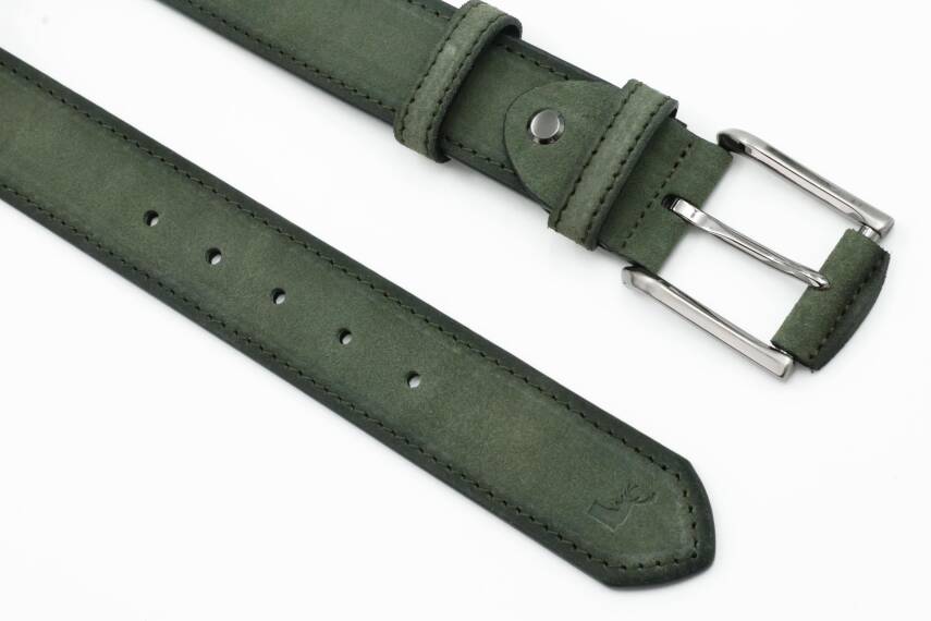  Hakiki Süet Deri 4,00 cm Spor Erkek Kemer - 6