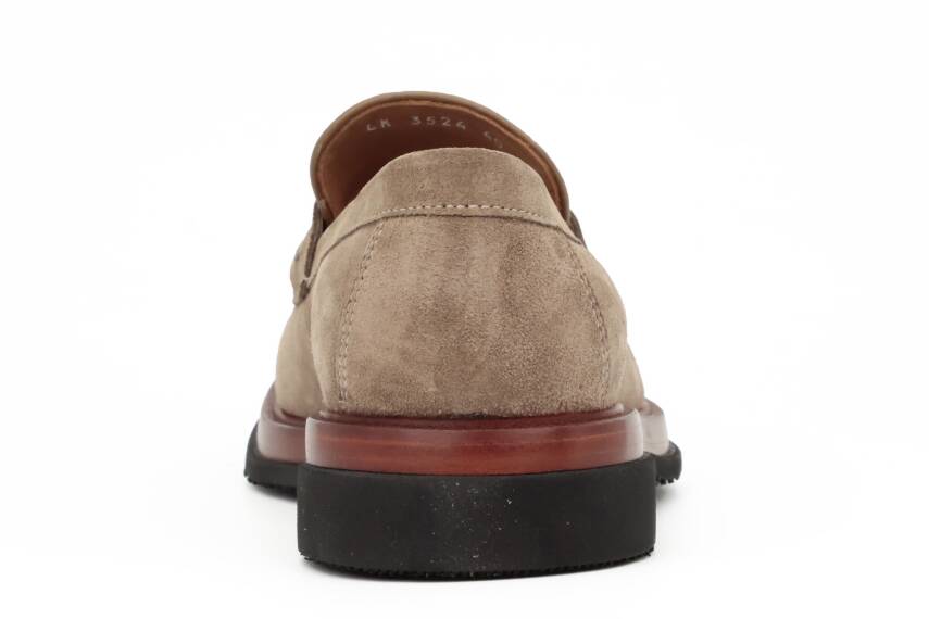 Hakiki Süet Deri EVA Taban Bej Loafer Günlük Bağcıksız Erkek Ayakkabı - 2