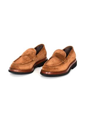 Hakiki Süet Deri EVA Taban Bej Loafer Günlük Bağcıksız Erkek Ayakkabı - 13