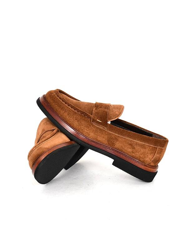 Hakiki Süet Deri EVA Taban Bej Loafer Günlük Bağcıksız Erkek Ayakkabı - 16